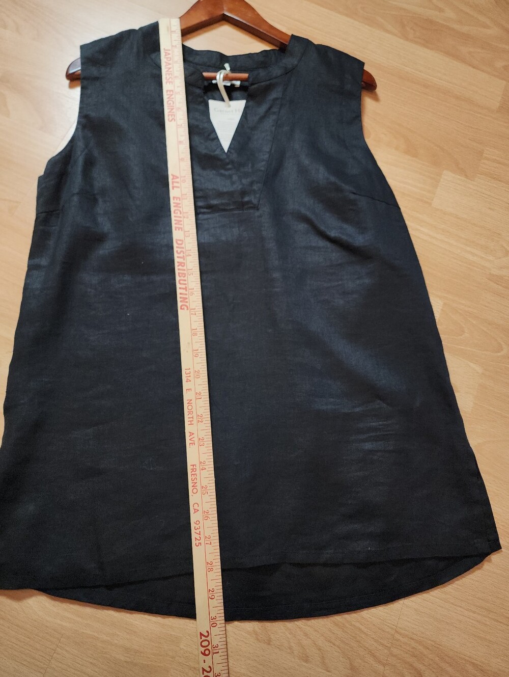 100% Linen NWT Garnet Hill Black Sleeveless Top Shirt Lightweight Women's 12 - Picture 10 of 15